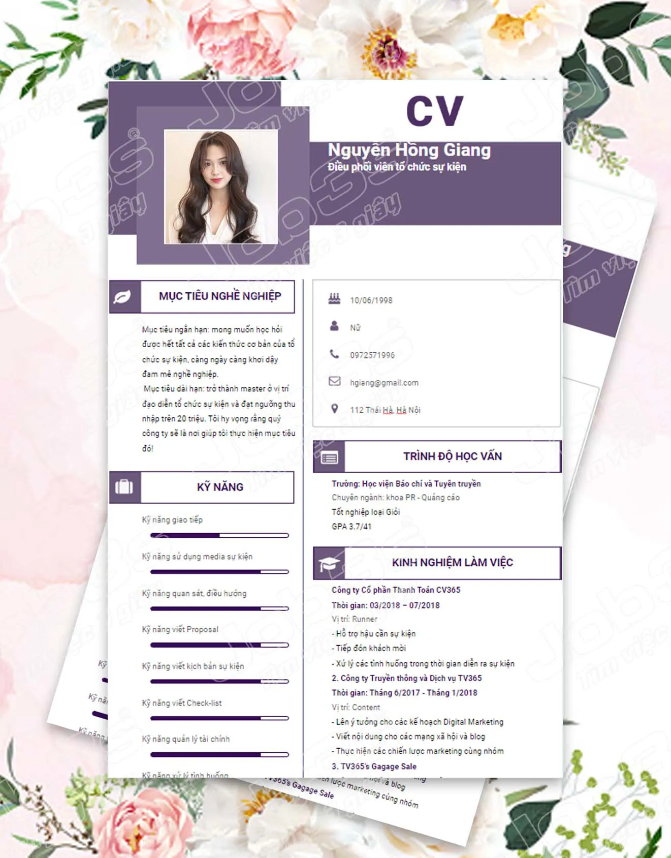 Mẫu CV xin việc phổ thông gây ấn tượng với nhà tuyển dụng